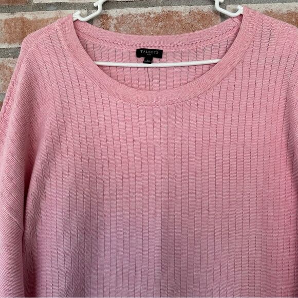 Talbots Knit Sweater Button Detail NEW Women’s Plus 3X Pink - Picture 3 of 11